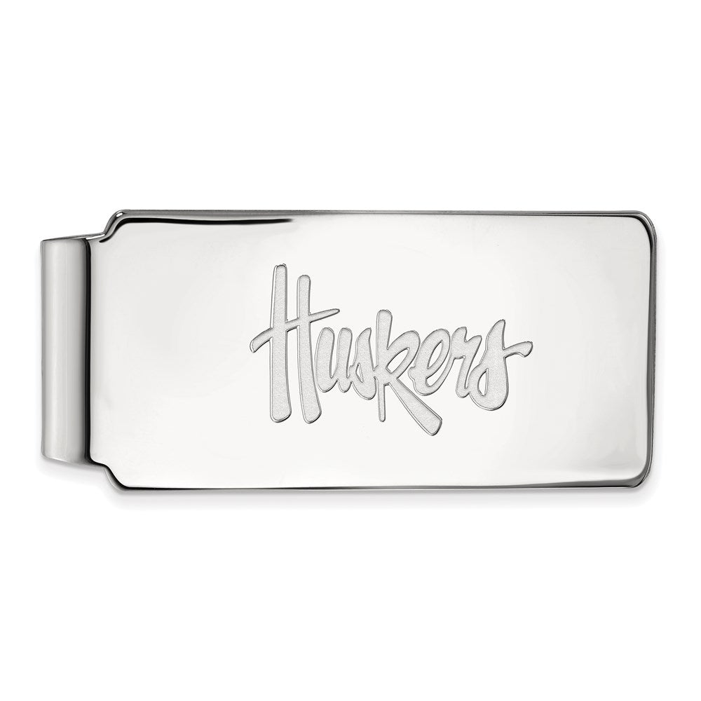 Sterling Silver Rhodium-plated LogoArt University of Nebraska Huskers Money Clip