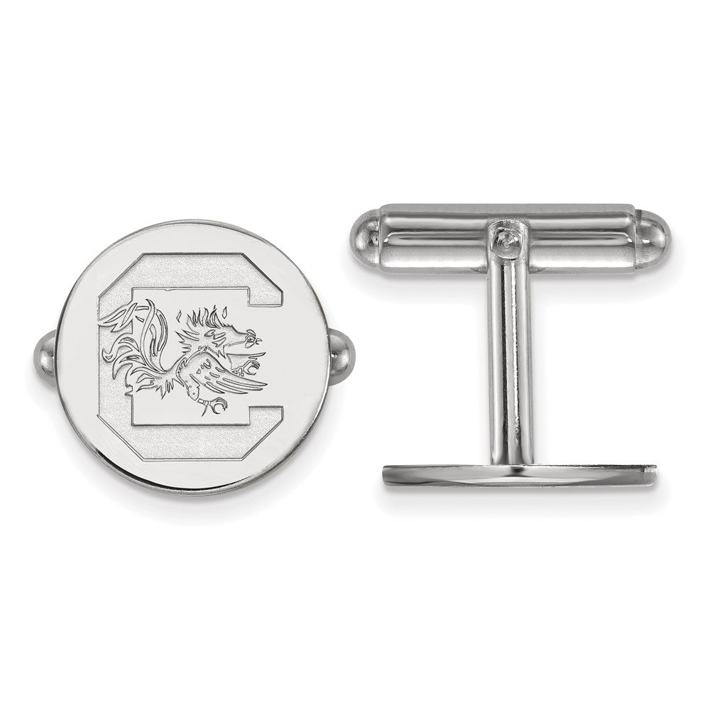 Sterling Silver Rhodium-plated LogoArt University of South Carolina Cuff Links