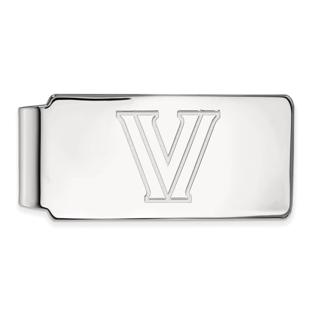 10k White Gold LogoArt Villanova University Letter V Money Clip