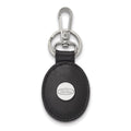 SS Rh-p LogoArt University of Mississippi Black Leather Oval Key Ch
