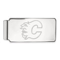 Sterling Silver Rhodium-plated NHL LogoArt Calgary Flames Money Clip