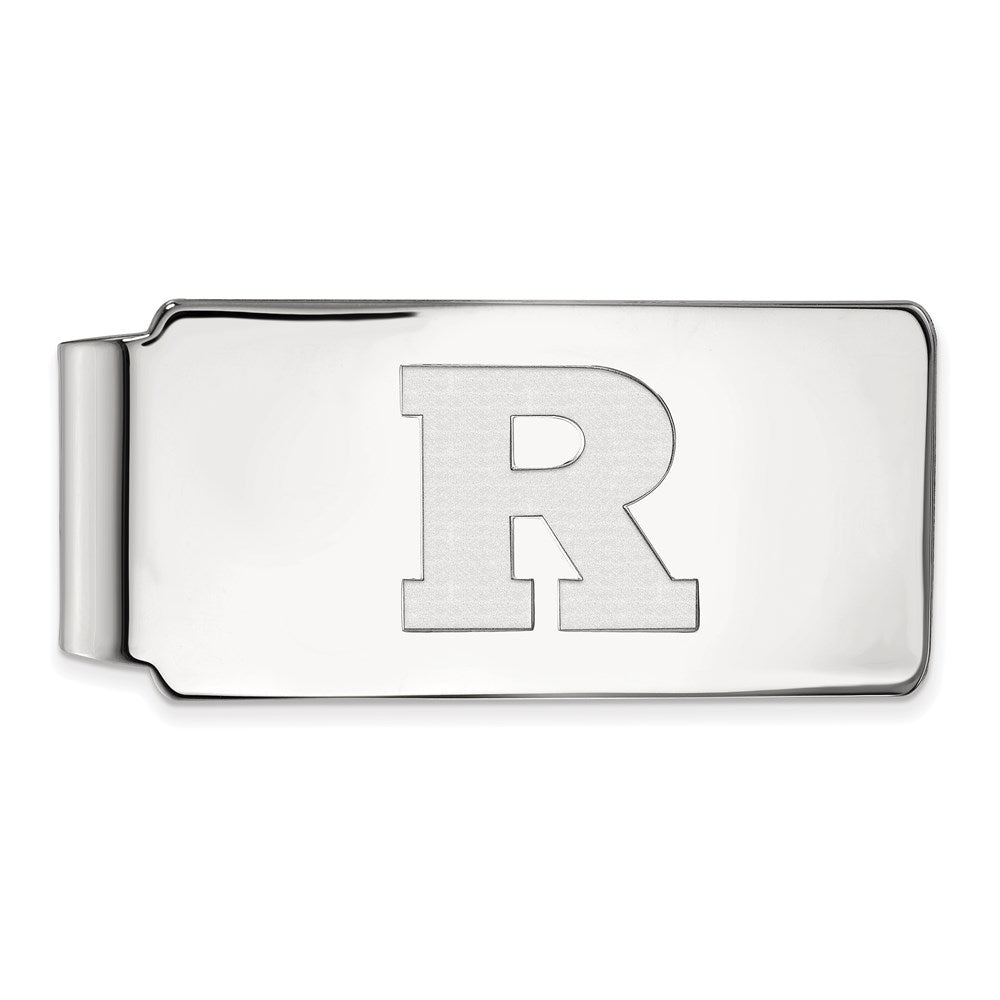Sterling Silver Rhodium-plated LogoArt Rutgers University Letter R Money Clip