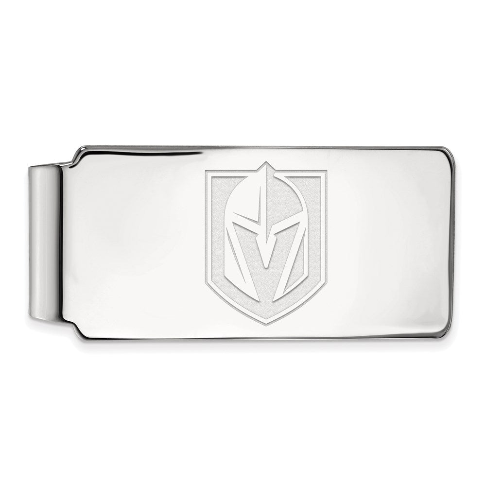 Sterling Silver Rhodium-plated NHL LogoArt NHL Vegas Golden Knights Money Clip