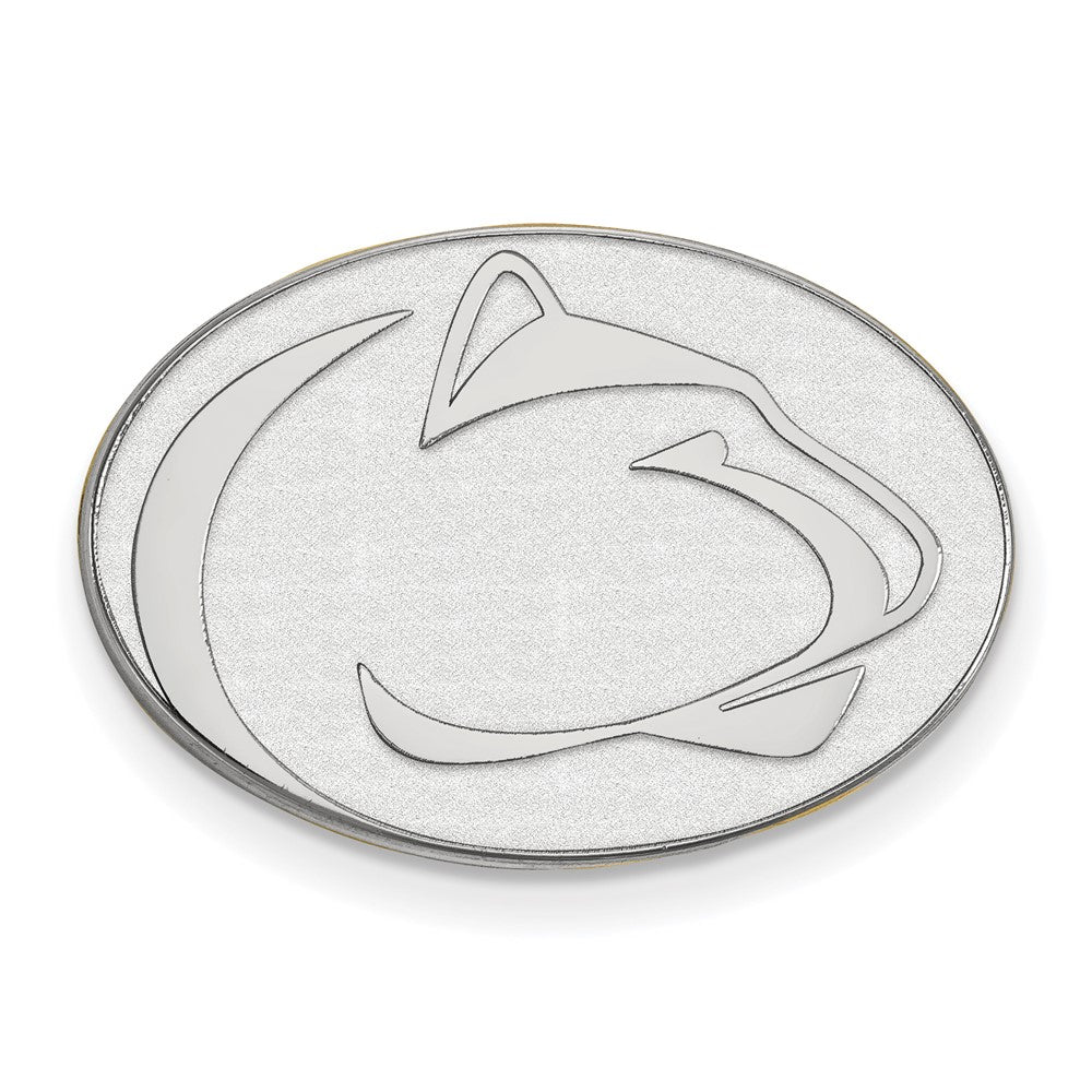 Sterling Silver Rhodium-plated LogoArt Penn State University Lion Lapel Pin