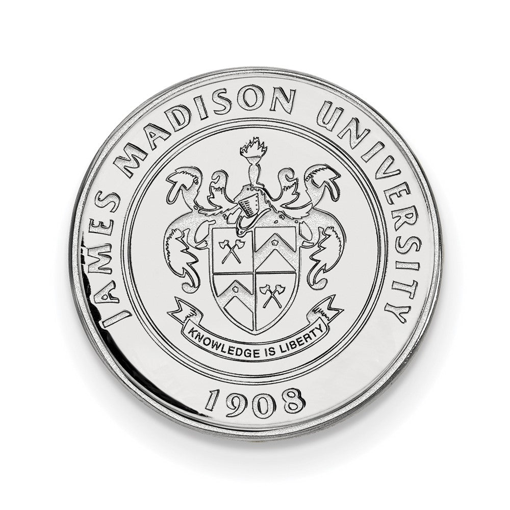 14k White Gold LogoArt James Madison University Crest Lapel Pin