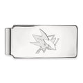 Sterling Silver Rhodium-plated NHL LogoArt San Jose Sharks Money Clip