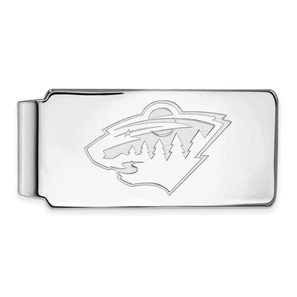 10k White Gold NHL LogoArt Minnesota Wild Money Clip