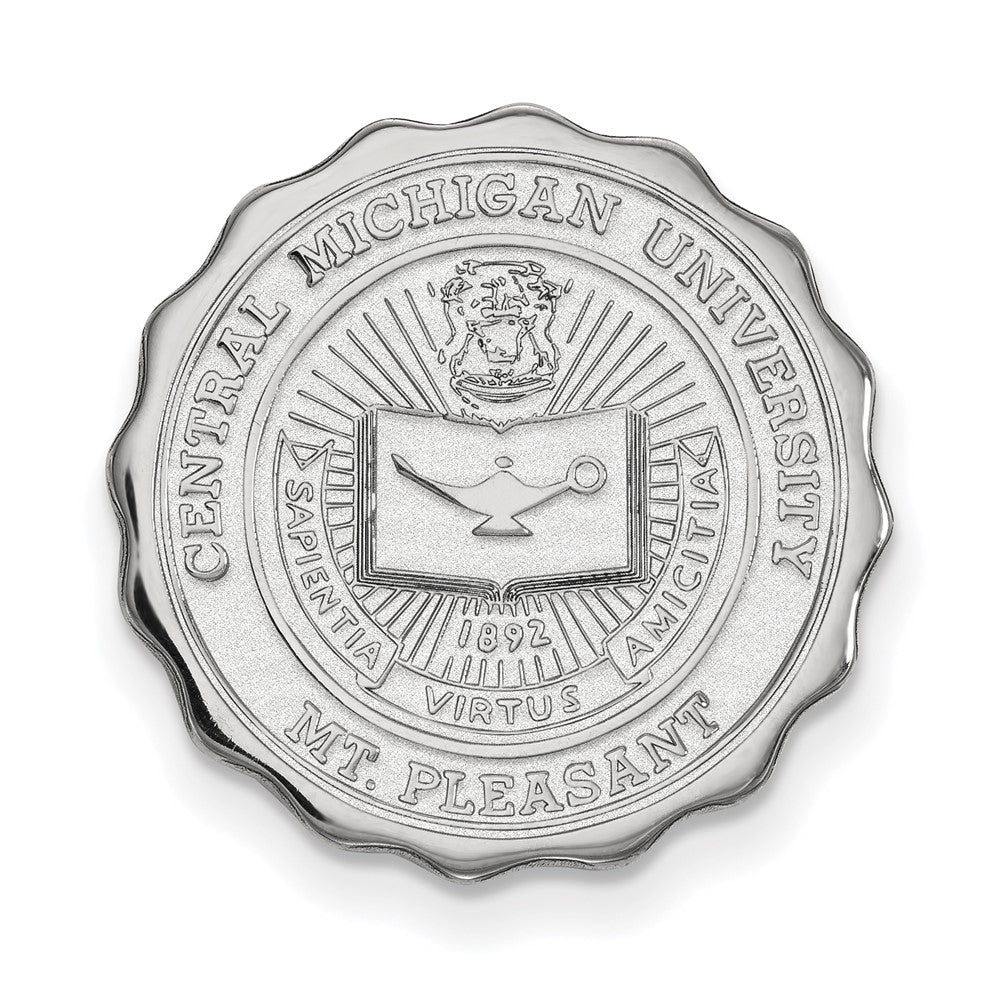 14k White Gold LogoArt Central Michigan University Crest Lapel Pin