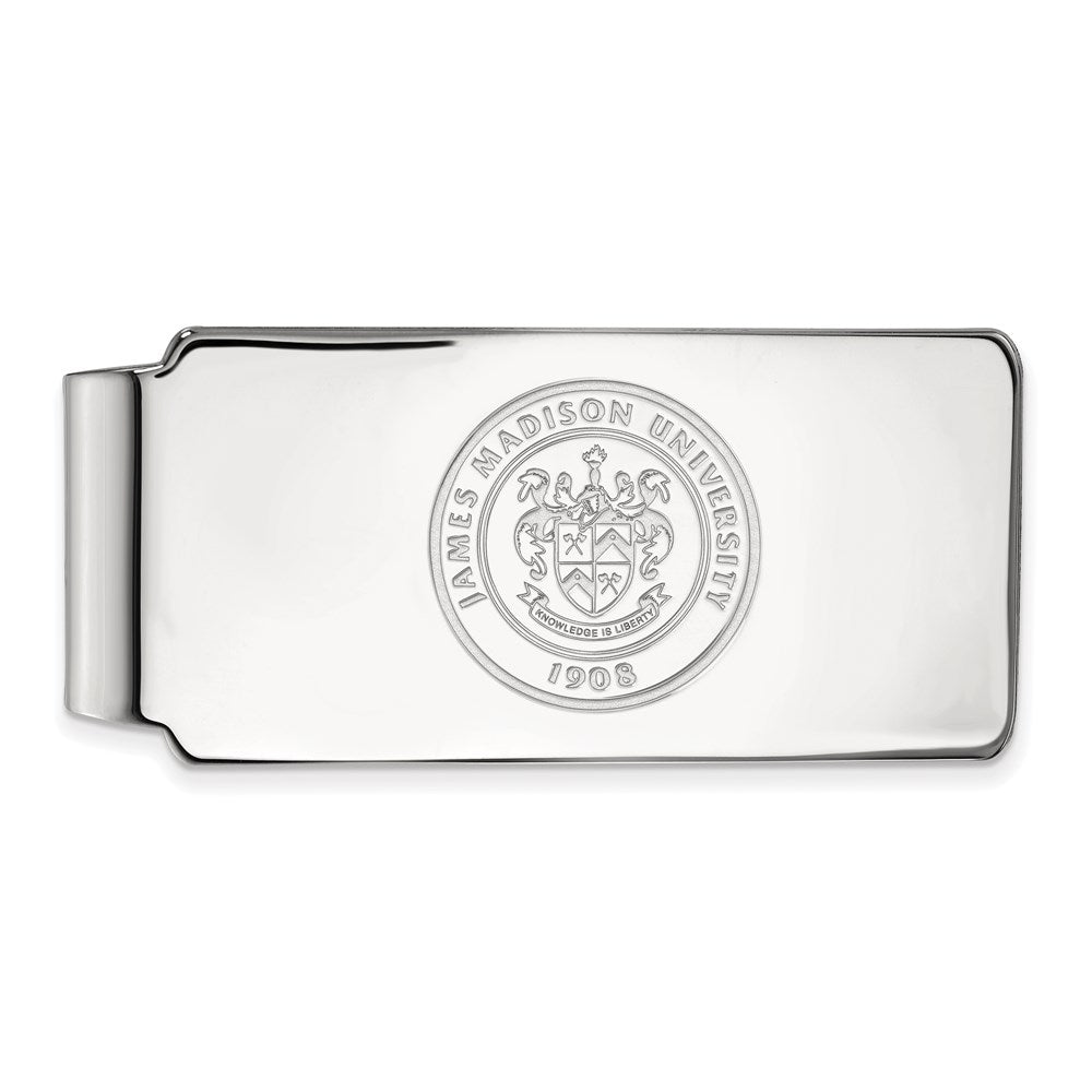 Sterling Silver Rhodium-plated LogoArt James Madison University Crest Money Clip