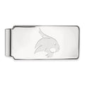 Sterling Silver Rhodium-plated LogoArt Texas State University Bobcat Money Clip