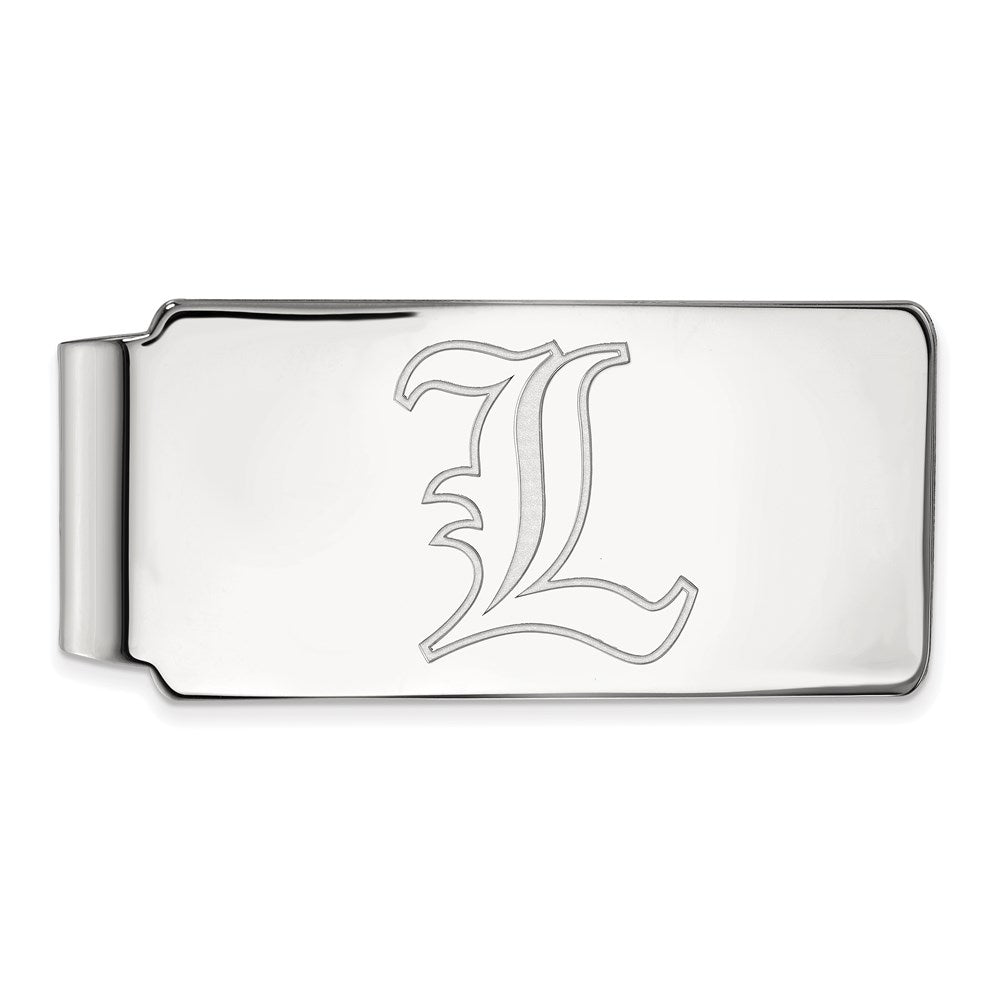 Sterling Silver Rhodium-plated LogoArt University of Louisville Letter L Money Clip