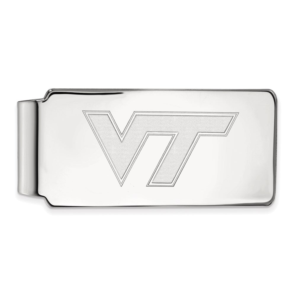 Sterling Silver Rhodium-plated LogoArt Virginia Tech V-T Money Clip