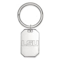 Sterling Silver Rhodium-plated LogoArt Louisiana State University L-S-U Key Ring