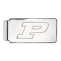 Sterling Silver Rhodium-plated LogoArt Purdue University Letter P Money Clip
