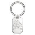 Sterling Silver Rhodium-plated LogoArt East Carolina University Pirate Key Ring