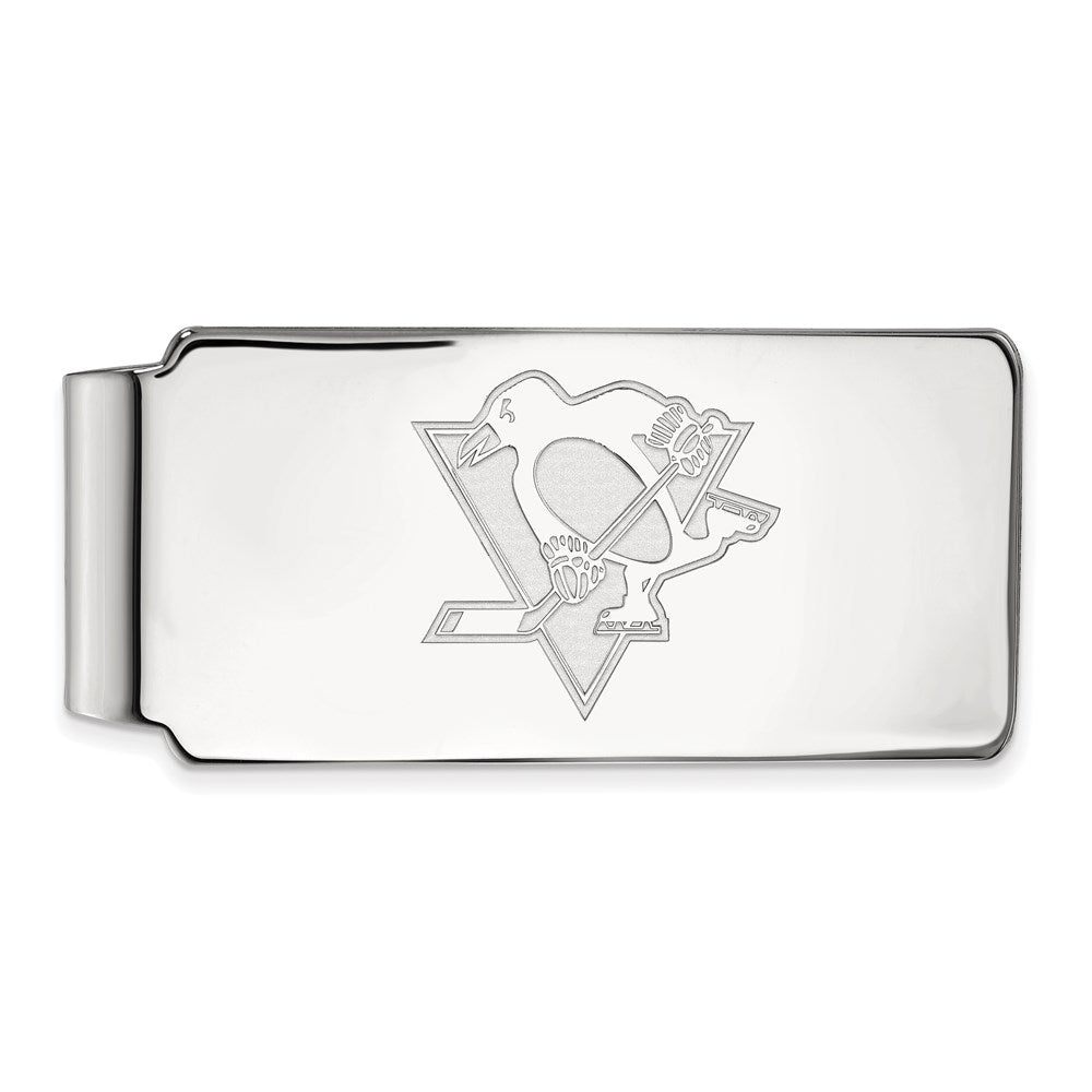 10k White Gold NHL LogoArt Pittsburgh Penguins Money Clip