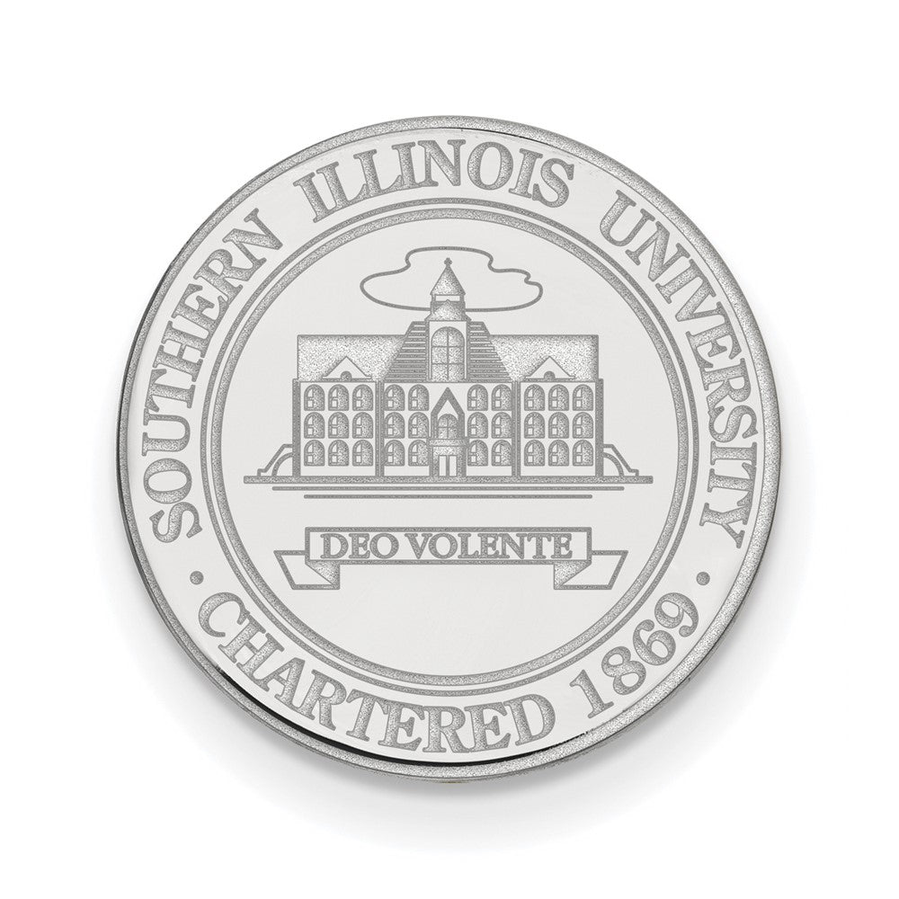 Sterling Silver Rhodium-plated LogoArt Southern Illinois University Crest Lapel Pin