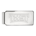 Sterling Silver Rhodium-plated LogoArt Texas State University T-X-S-T Money Clip