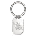 Sterling Silver Rhodium-plated LogoArt University of Kansas Jayhawk Key Ring