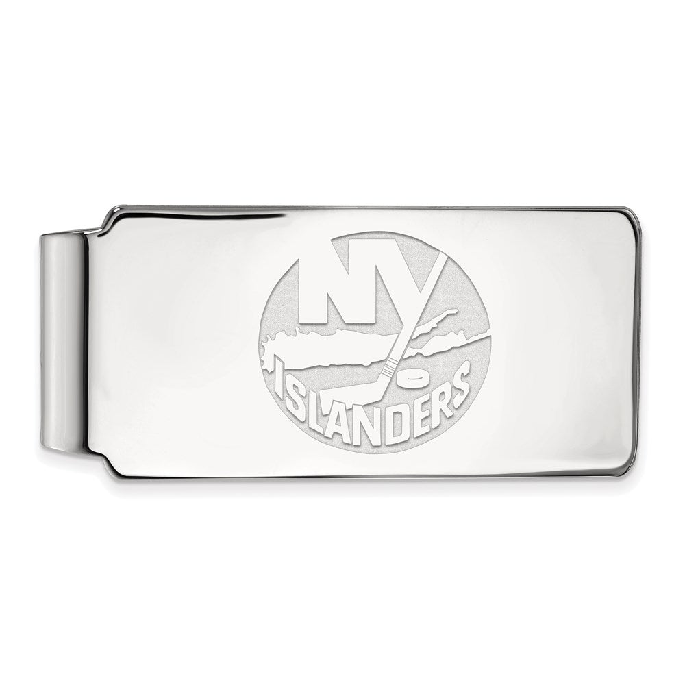 Sterling Silver Rhodium-plated NHL LogoArt New York Islanders Money Clip