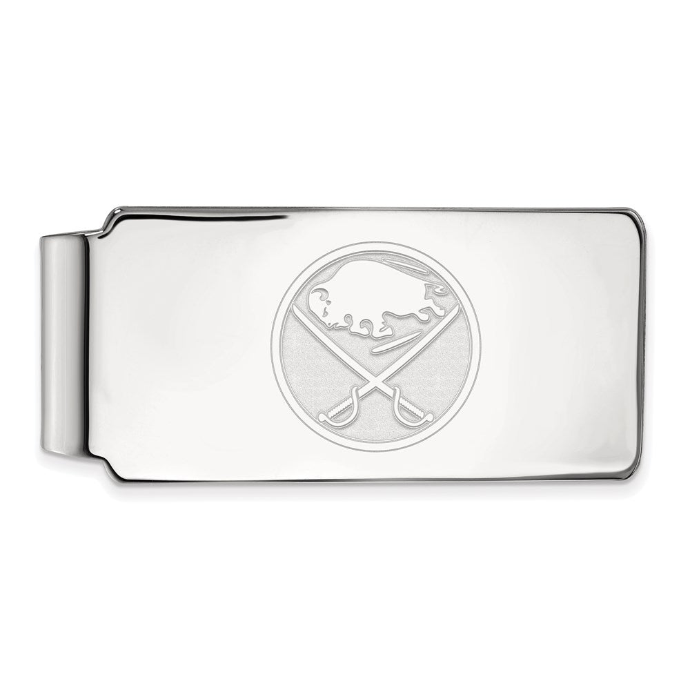 Sterling Silver Rhodium-plated NHL LogoArt Buffalo Sabres Money Clip