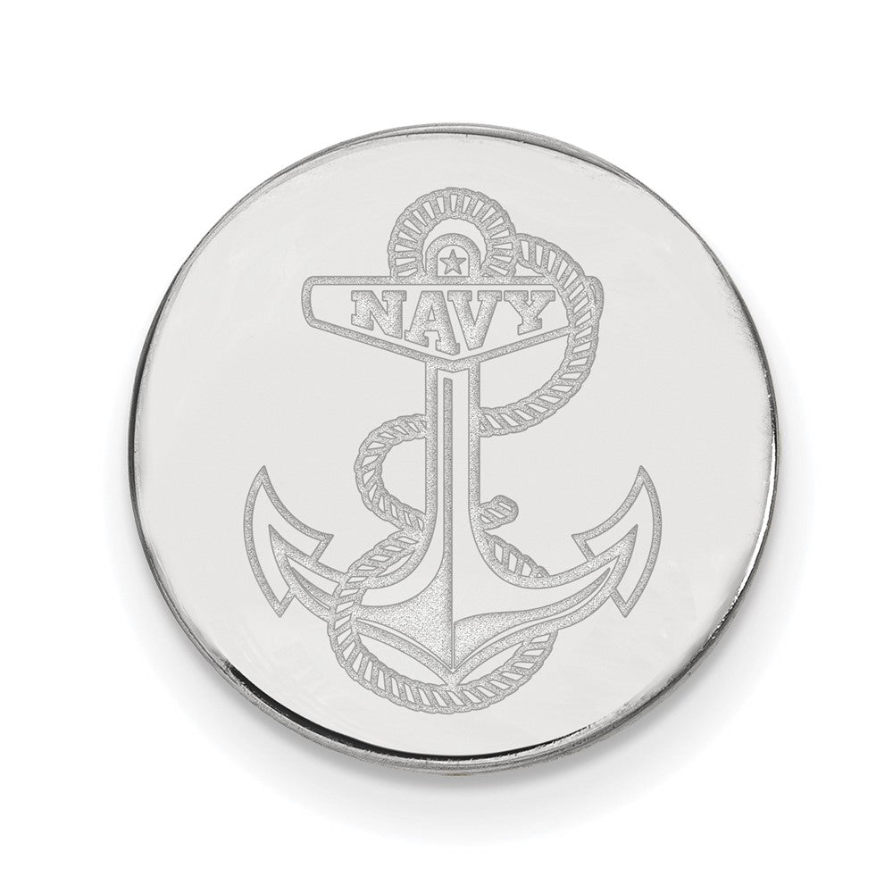 14k White Gold LogoArt US Naval Academy Anchor Lapel Pin