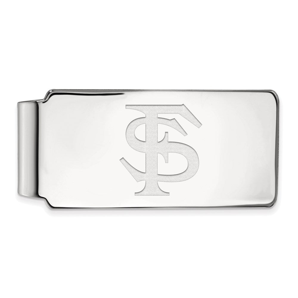 10k White Gold LogoArt Florida State University F-S Money Clip