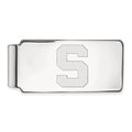 10k White Gold LogoArt Michigan State University Letter S Money Clip