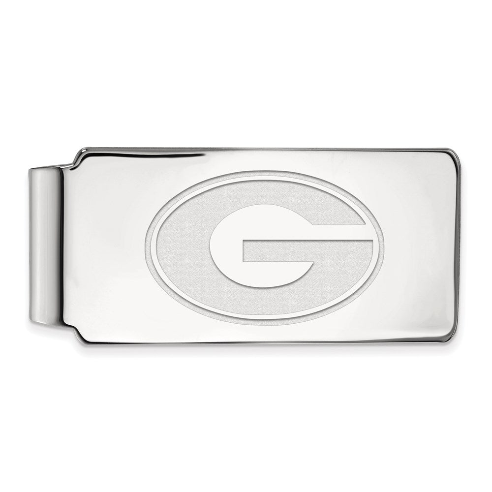 Sterling Silver Rhodium-plated LogoArt University of Georgia Letter G Money Clip
