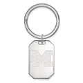Sterling Silver Rhodium-plated LogoArt University of Michigan Letter M Key Ring