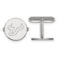 Sterling Silver Rhodium-plated LogoArt University of South Florida Bull Cuff Links