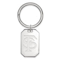 Sterling Silver Rhodium-plated LogoArt Florida State University F-S Key Ring
