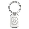 Sterling Silver Rhodium-plated LogoArt North Carolina State University N-C-S Key Ring