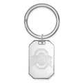 Sterling Silver Rhodium-plated LogoArt The Ohio State University Key Ring