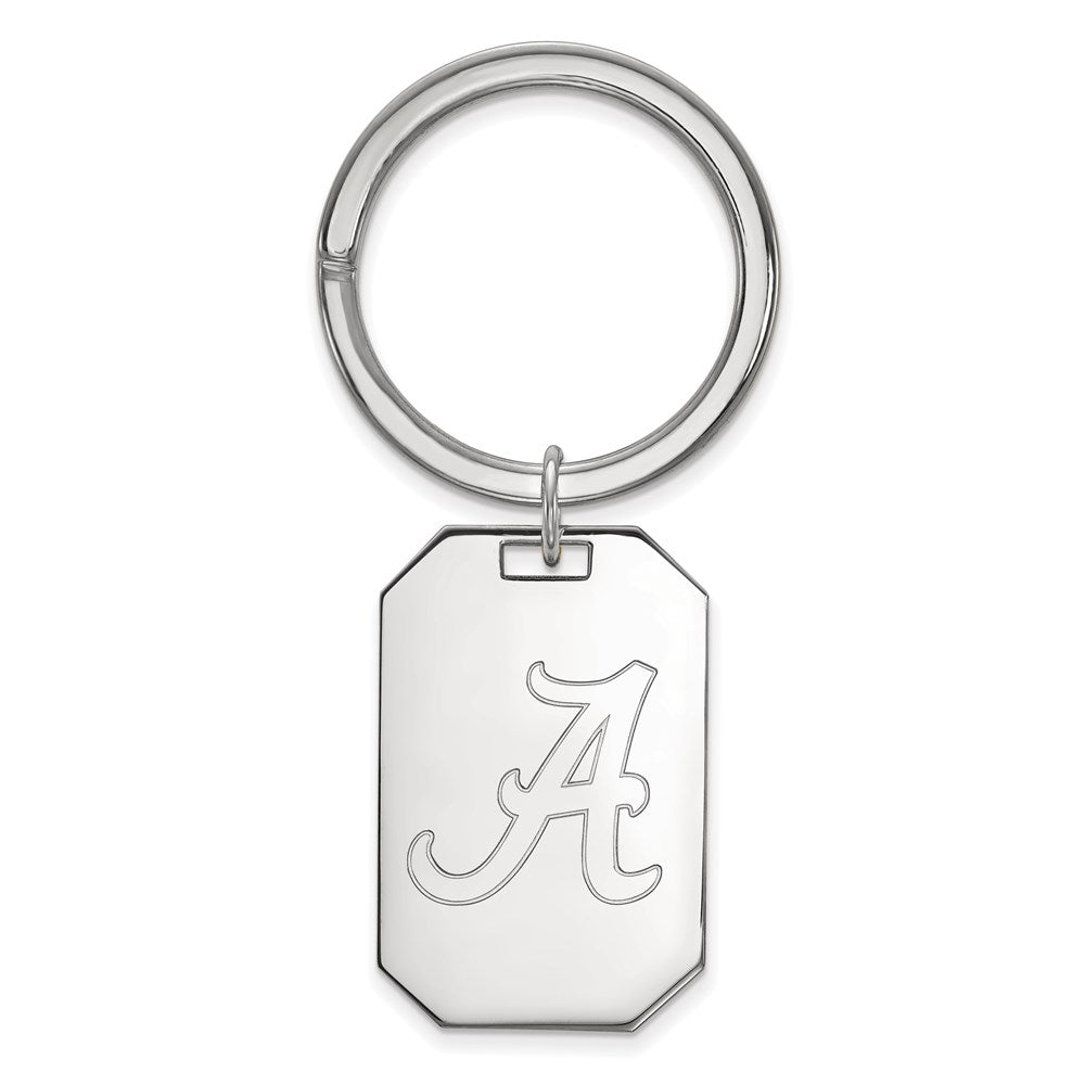 Sterling Silver Rhodium-plated LogoArt University of Alabama Key Ring