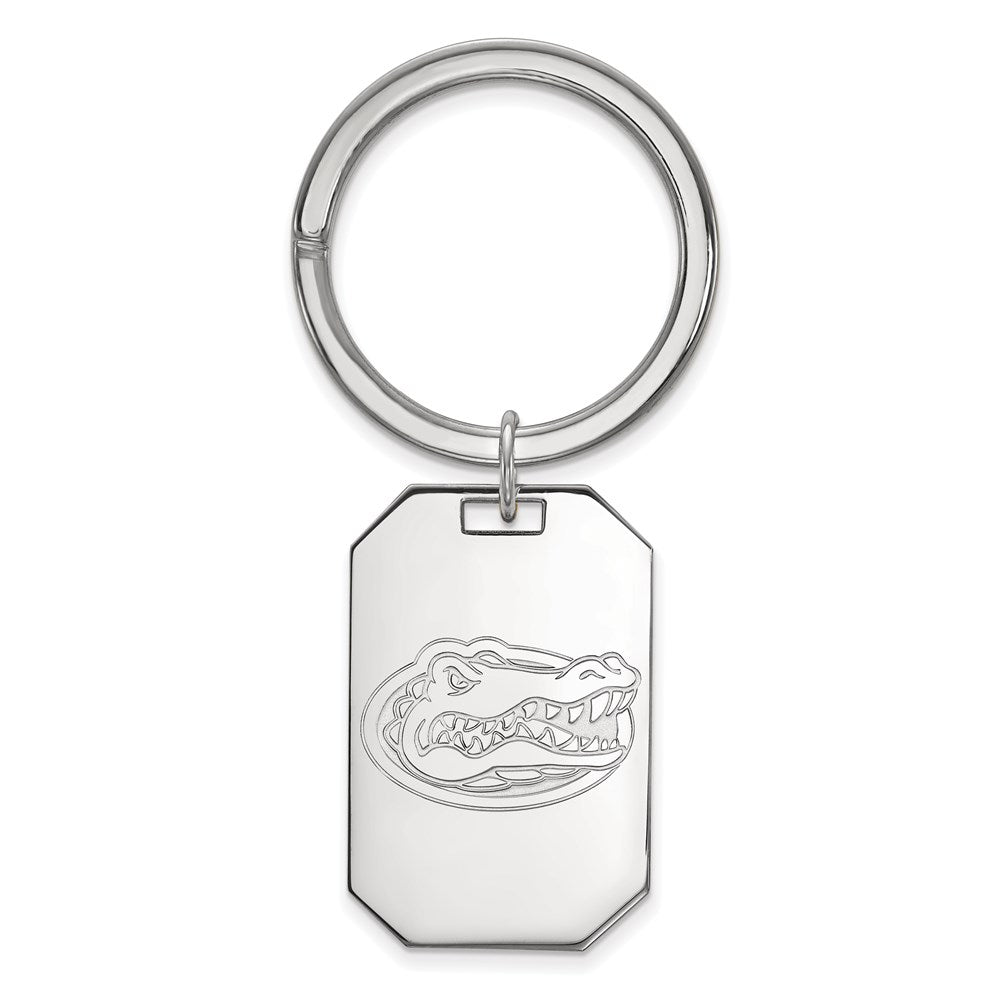 Sterling Silver Rhodium-plated LogoArt University of Florida Gator Key Ring