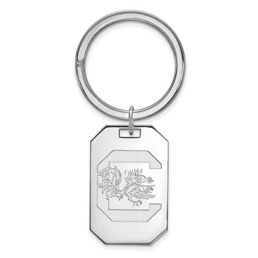 Sterling Silver Rhodium-plated LogoArt University of South Carolina Key Ring
