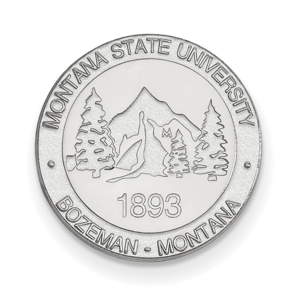 14k White Gold LogoArt Montana State University Crest Lapel Pin