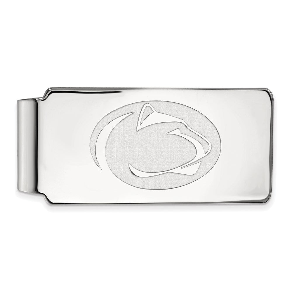 Sterling Silver Rhodium-plated LogoArt Penn State University Lion Money Clip