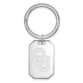 Sterling Silver Rhodium-plated LogoArt University of Oklahoma O-U Key Ring