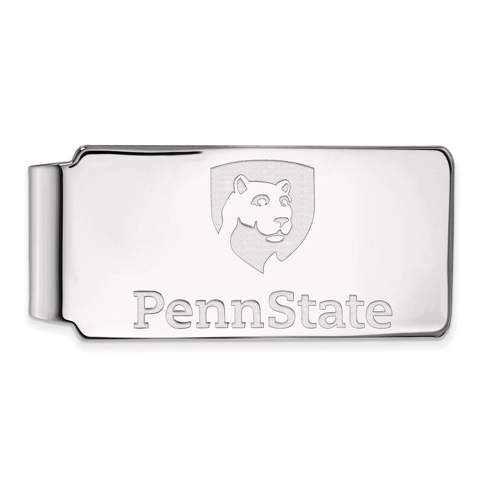 Sterling Silver Rhodium-plated LogoArt Penn State University Money Clip