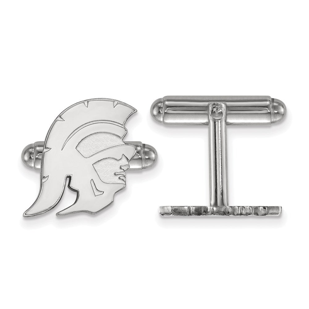 Sterling Silver Rhodium-plated University of Southern California Trojan Cuff Links