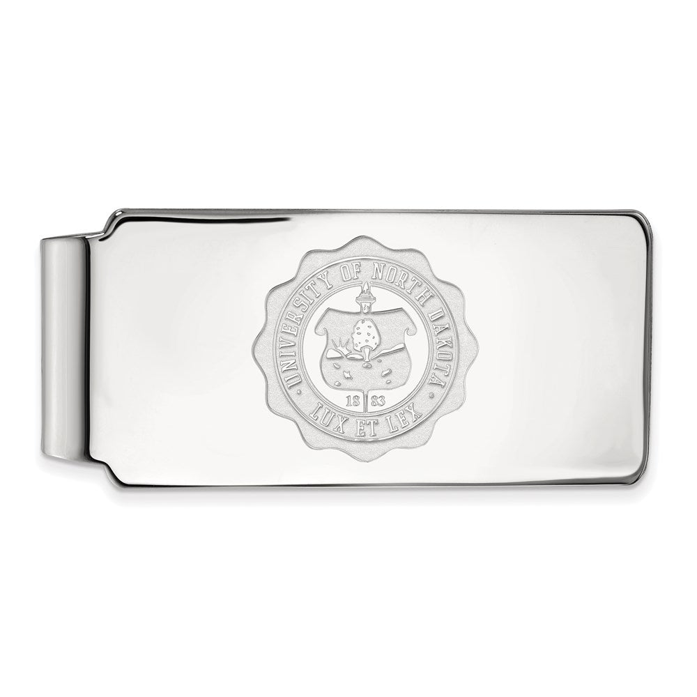 Sterling Silver Rhodium-plated LogoArt University of North Dakota Crest Money Clip