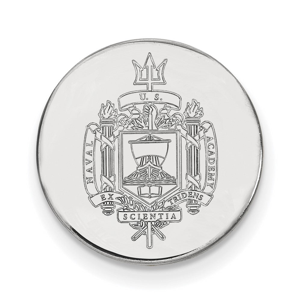 14k White Gold LogoArt US Naval Academy Crest Lapel Pin