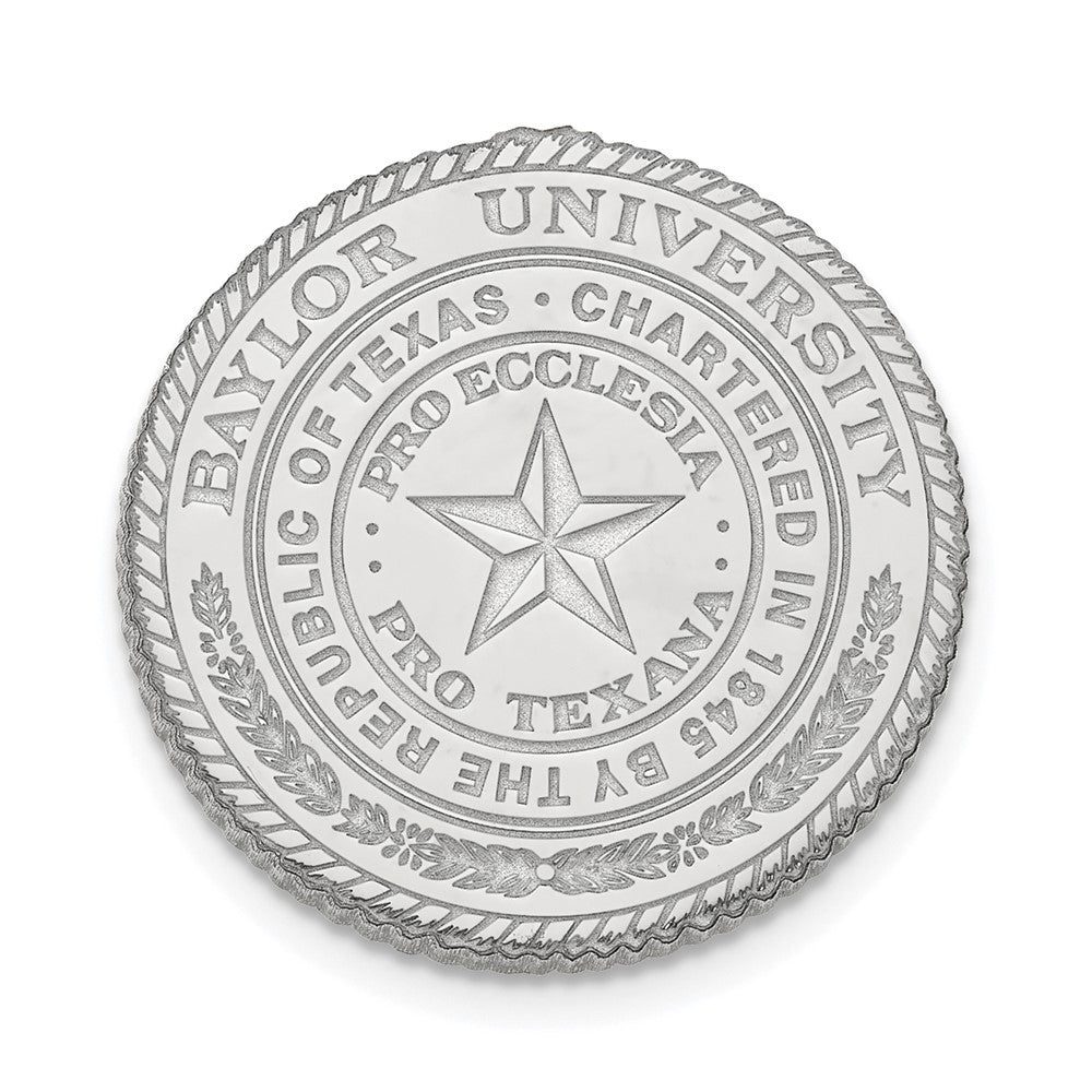 Sterling Silver Rhodium-plated LogoArt Baylor University Crest Lapel Pin