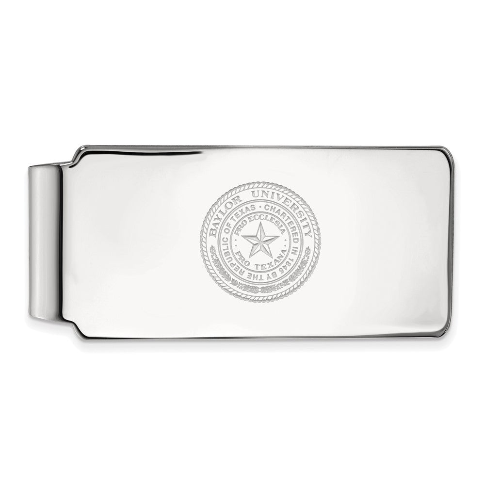 10k White Gold LogoArt Baylor University Crest Money Clip