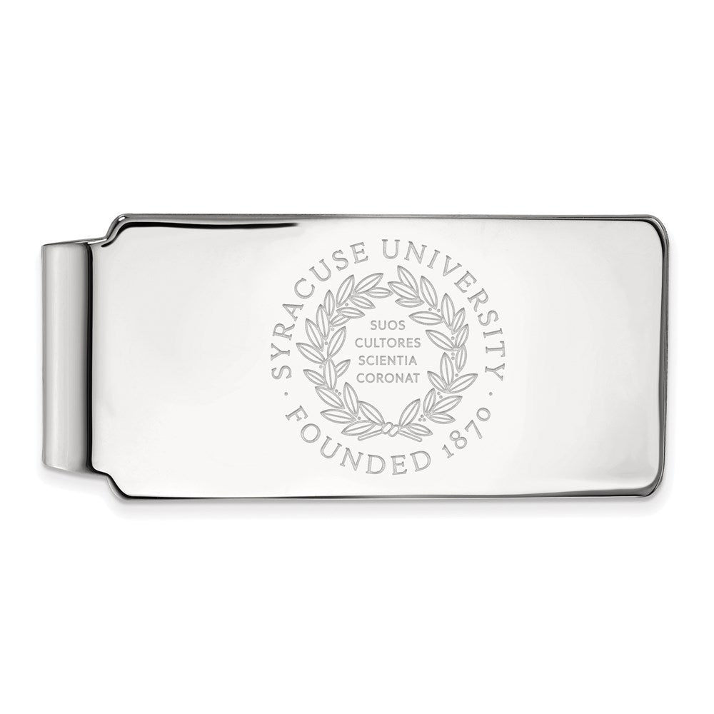 Sterling Silver Rhodium-plated LogoArt Syracuse University Crest Money Clip