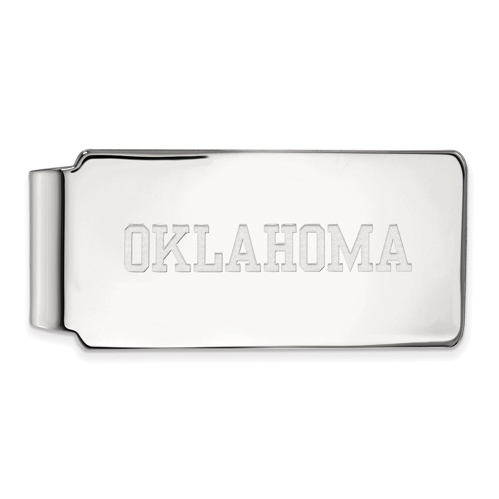 Sterling Silver Rhodium-plated LogoArt University of Oklahoma Money Clip