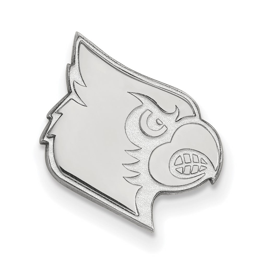 Sterling Silver Rhodium-plated LogoArt University of Louisville Cardinal Lapel Pin