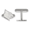 Sterling Silver Rhodium-plated LogoArt University of Louisville Cardinal Cuff Links